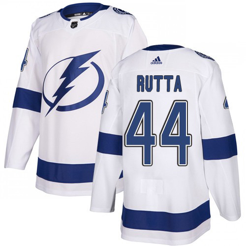 Adidas Tampa Bay Lightning Men #44 Jan Rutta White Road Authentic Stitched NHL Jersey